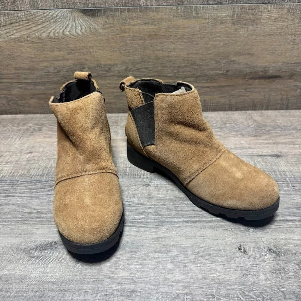 Sorel Emelie Brown Suede Ankle Boot Youth Size 2